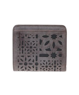 genten マルチカットワークミニ　二つ折り財布 ダークブラウン