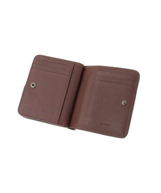 genten マルチカットワークミニ　二つ折り財布 ダークブラウン