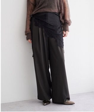 YECCA VECCA 【2点SET】レイヤードストレートパンツ Charcoal Gray