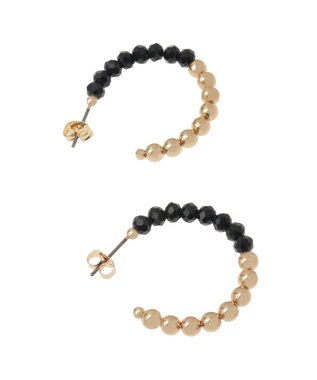 YECCA VECCA メタルボールフープピアス Black