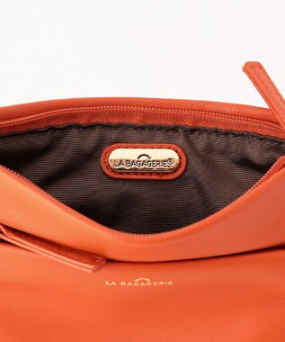 LA BAGAGERIE シープレザー　スクエアポシェット オレンジ
