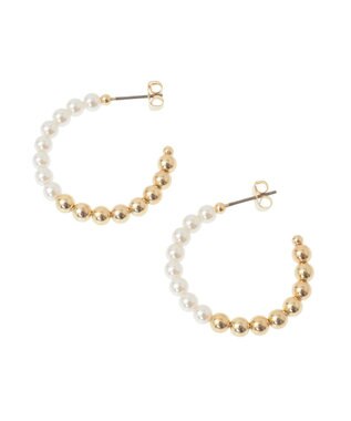 YECCA VECCA メタルボールフープピアス Ivory