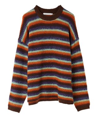 AMERICAN HOLIC グラデーションボーダーニットプルオーバー Terracotta