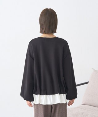 earth music&ecology フリルヘムドッキングプルオーバー Black