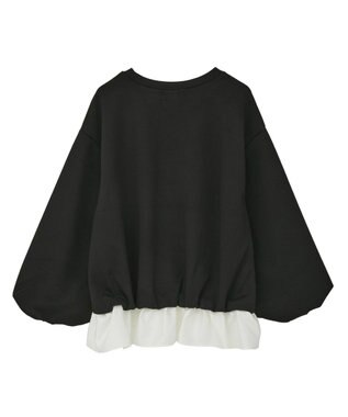 earth music&ecology フリルヘムドッキングプルオーバー Black