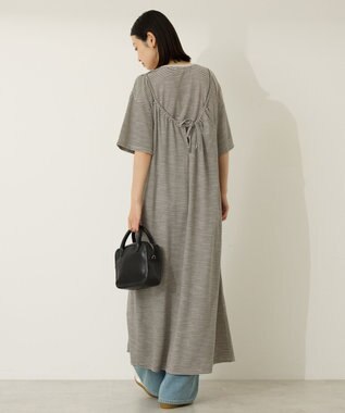 AMERICAN HOLIC 【2点セット】レイヤードボーダーＴワンピース Black