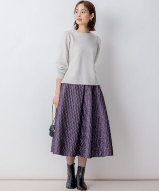 組曲 【8色展開・前後着用可】ウールカシミヤミックス パフスリーブ ニット 【WEB限定】シルバーグレー系9