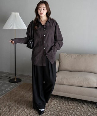 WEGO 【25年秋新色登場★】U.S. POLO ASSN.別注ロングスリーブシャツ ブラウンチェック1