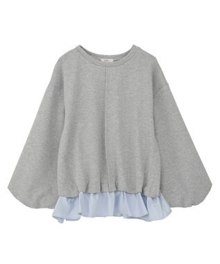 earth music&ecology フリルヘムドッキングプルオーバー Light Gray