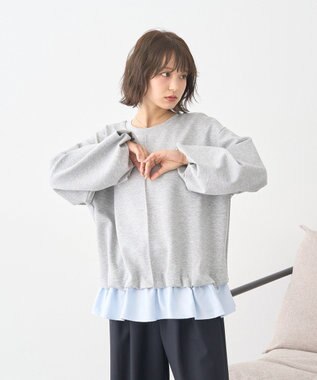 earth music&ecology フリルヘムドッキングプルオーバー Light Gray