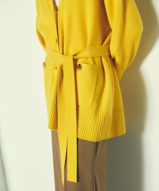 GRACE CONTINENTAL メリノウールニットカーディガン イエロー