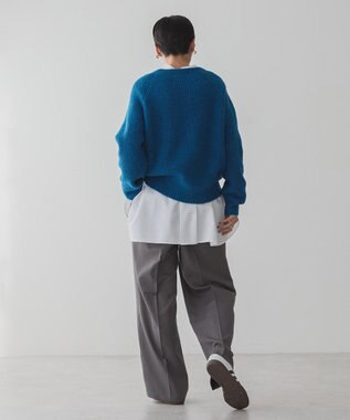 AMERICAN HOLIC Ｍｉｘヤーンラグランニットプルオーバー Blue