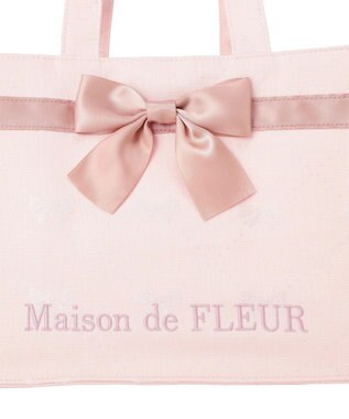 Maison de FLEUR リボンジャカードスクエアトートバッグ Pink