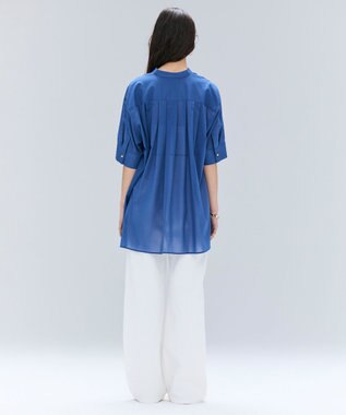 BEIGE， 【洗える・Oggi 10月号掲載】BAC / コットンビックポケットスタンドカラーシャツ Blue