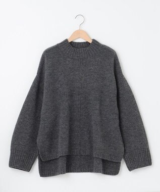 SHARE PARK LADIES スフレヤーンモックネックニット ライトグレー系