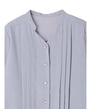 earth music&ecology タックブラウス Grayish Blue