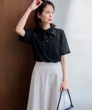 組曲 S 【先行予約】シアーポロ ニット ブラック系