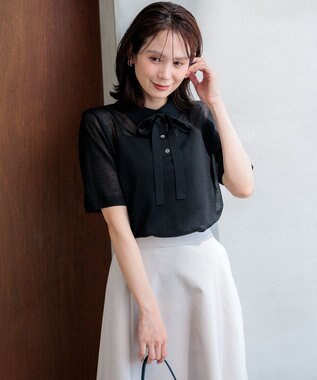 組曲 S 【先行予約】シアーポロ ニット ブラック系