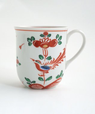 たち吉 【たち吉】赤絵花鳥マグカップ〈１個〉美濃焼 ホワイト×レッド