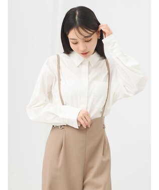 earth music&ecology パールボタンシャツ Off White