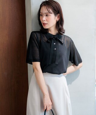 組曲 S 【先行予約】シアーポロ ニット ブラック系