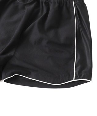 WEGO 【ウエストゴム】パイピングラインショートパンツ ブラック