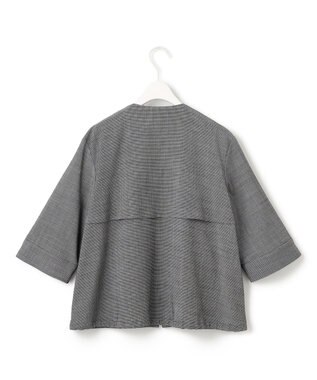 ICB L 【UVカット・洗える】ウール2WAYストレッチ ノーカラーブルゾン 無地柄系