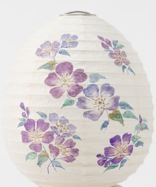 ちょうちん堂 【あかり道】〈手書絵付〉サクラスミレ ちょうちん ライト ホワイト