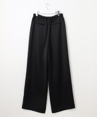 23区 S 【SLOW/一部店舗限定】ブライトサテン ライン パンツ ブラック系