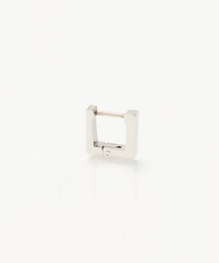 Phoebe 【金属アレルギー対応】ストレートスクエアフープピアス　シルバー/サージカルステンレス（片耳）