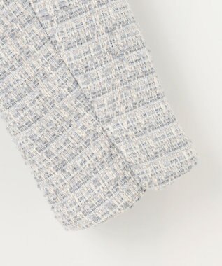 ANY SIS L ツイードノーカラーミドル ジャケット グレーミックス