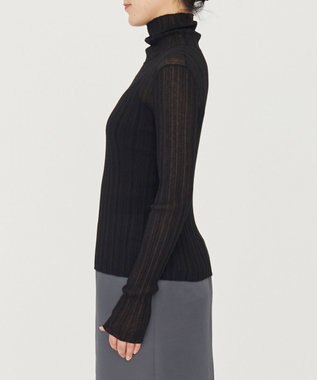 uncrave シアーニット タートルネック トップス（uncrave WHITE） ブラック