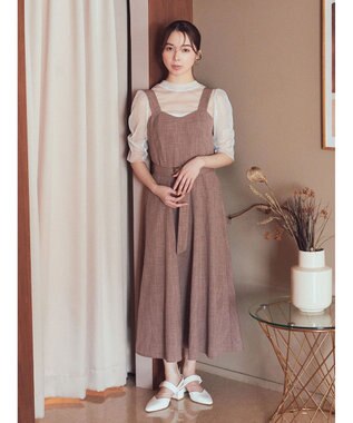 earth music&ecology ベルト付きパネルラインワンピース