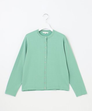 自由区 【アンサンブル対応・洗える】アセテートコットン カーディガン グラスグリーン