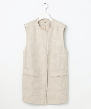 自由区 【カタログ掲載・セットアップ対応】ライトミックスツイード ジレ [新色]ベージュ