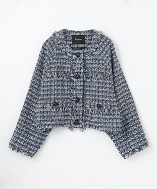 GRACE CONTINENTAL フリンジドルマンジャケット ブルー