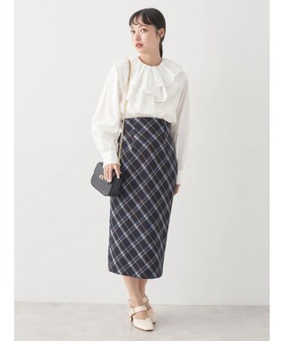 earth music&ecology ラッフルフリルチュニックブラウス Off White