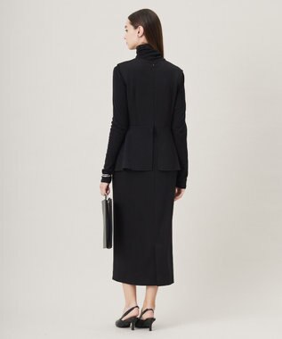 ICB 【洗える】ミリオーネダンボールニット  ジャンパースカートワンピース ブラック系