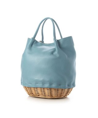 UNBILLION perche 牛革×ヤナギ底2wayトートバッグ サックスブルー