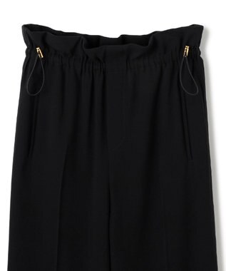 BEIGE， 【洗える】FLEUR / ウエストゴムワイドストレートパンツ Black