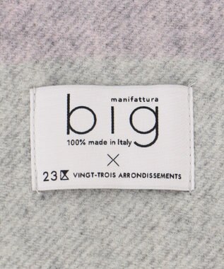 23区 【CLASSY.1月号掲載】manifattura big ウール マフラー グレー×ピンクチェック