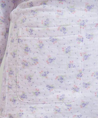 Wing 【数量限定　特別価格】 パジャマ 長袖 長ズボン 綿混(本体) キルトニット素材 保温性 あたたかい 前開きタイプ 丸首 小花柄 レディース EP6913 ウイング／ワコール パープル