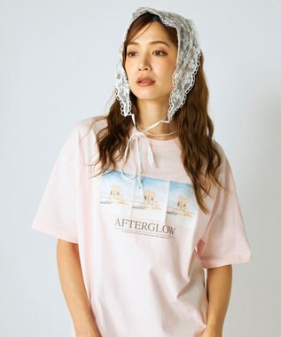 OP／FILA 【Ocean Pacific】フォトプリントTシャツ ピンク
