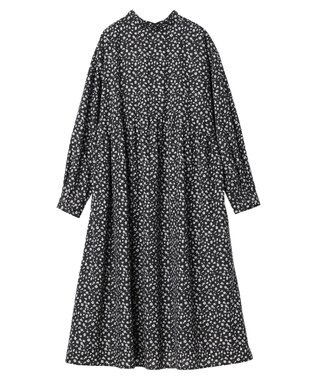 Green Parks ２ｗａｙ小花柄ギャザーシャツワンピース Black