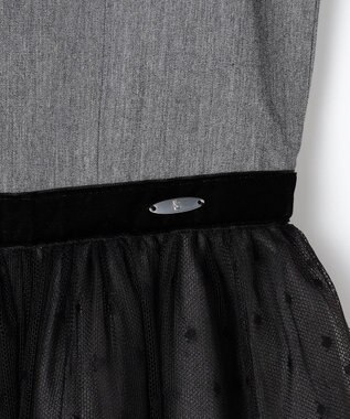 組曲 KIDS 【150-160㎝】ノワールドット ドレス グレー