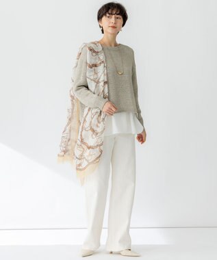 23区 【洗える】シアータフタ コンビ カットソー ホワイト系