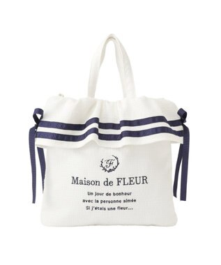 Maison de FLEUR マリンダブルリボン２Ｗａｙトートバッグ Ivory