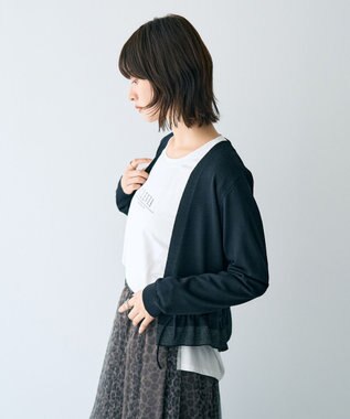 YECCA VECCA ドロストデザインカーディガン Black