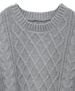 CRAFT STANDARD BOUTIQUE 洗える/2WAYケーブルニットリボンベスト Gray