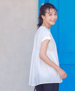 Tiaclasse 【洗える】バイオシルケット裾フリルプルオーバー オフホワイト